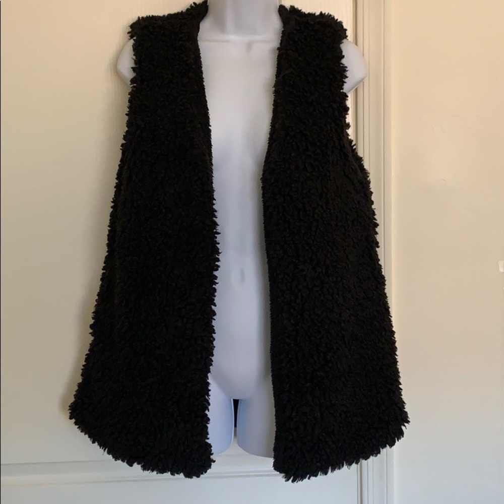 Reversible Teddy Black Vest